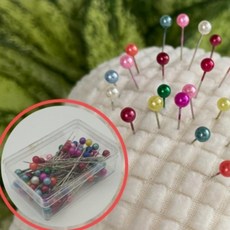 [1+1+1]3개세트1팩(100개) 컬러 헤드 시침핀 시침 가봉 바늘 핀봉 진주핀 구슬핀 수선 고정 핀, 상세페이지 참조