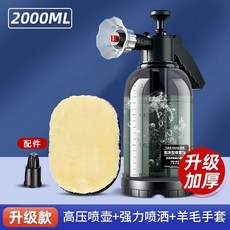 噴壺洗車泡沫PA壺，氣壓式高壓水槍噴頭，家用洗車液水蠟專用，輕鬆洗淨愛車, 1個, ⭐【十代高壓壺 澆花噴嘴 羊毛手套】