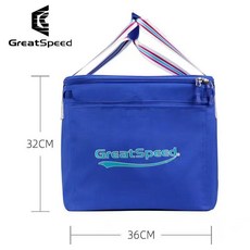 GreatSpeed 網球教練車，便攜式大容量折疊撿球籃, 1個, 網球桶包藍色（牛津布） 可裝180個