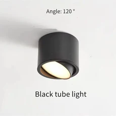 접이식 LED 노출 스포트라이트 홈 거실 배경 벽 채우기 조명 cob 천장 각도 조절 가능 자유 다운라이트, [01] White light 4000K, [03] 12W, [02] White, 1개