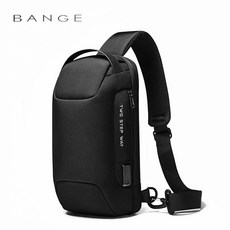 BANGE 旗艦防水斜背包 側背包 3.0USB充電系統, 黑的