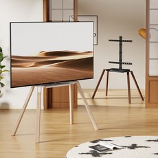 FANOBO 원목 아트 TV 거치대, 화이트, 1개