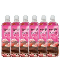 스위트코리아 복숭아 액상음료 과일음료 원액, 1L, 6개