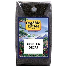 Organic Coffee Co. Gorilla Decaf 원두 커피 1kg2파운드 32온스 미디엄 라이트 로스트 내추럴 워터 프로세스 디카페인 USDA 유기농, Organic Coffee Co. Gorilla Dec, 1kg, 1개