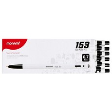 모나미 153볼펜 0.7mm, 흑색, 12개