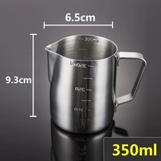 온도표시기 라떼아트 우유 눈금 거품 표시 표시기 라떼, 1개, 350ml 양면 눈금 내외부