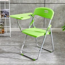 고내구성 접이식 책걸상 교회 강의실 일체형 책상, 9019그린체어+라이팅보드+북네트워크