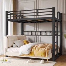 2층 책상침대세트 학생 블랙 다기능 일체형 침대책상, 2.0T 블랙 200x90cm