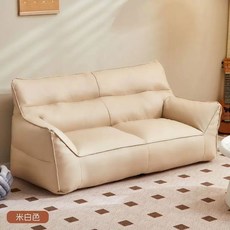 2인용 좌식 소파 낮은 소형 커플 다리없는 바닥소파 자취방 스툴 원룸 가죽, H. 베이지 가죽