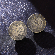 고민될 때 던지는 네 아니요 결정 동전 스틸 코인, 황동색, 1개