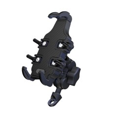 RealBuy GP重裝減震手機架 機車 腳踏車 把手 導航, 後照鏡款, 後照鏡款, 黑