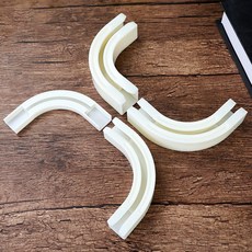 커튼레일 곡선 연결 커넥터 소켓 코너 라운드 커브 휘어지는 트랙, 화이트 10x20mm (03-390D), 1개