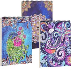 Bondream 3팩 숫자별 컬러 성인용 컬러링 북 성인 여성 휴식을 위한 나선형 바운드 컬러링 북 독특한 꽃 동물 자연 풍경 60개 성인용 뇌 게임 컬러 북