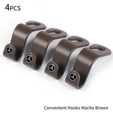 2/4PS 휴대용 카시트 백 후크 메르세데스 벤츠 AMG W206 W204 W205 W212 W213 W221 W222 W223 W464 W176 용, 03 Brown 4Pcs