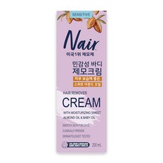 네어 민감성 스위트아몬드오일 바디 제모크림, 1개, 200ml