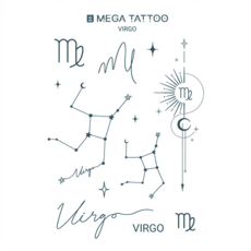 MEGA TATTOO 별자리 타투스티커 12종(택1), 1개, Virgo 처녀자리