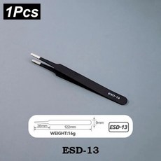 정밀 ESD 정전기 방지 핀셋 모델링 도구 전자 세트 내구성 및 5MM 1 벤딩 프로세스 S용 수리, 1 5MM 1PC ESD 13