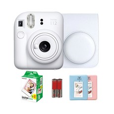 인스탁스 미니12 카메라+필름20장+가방+선물 즉석카메라, 1개, 클레이화이트