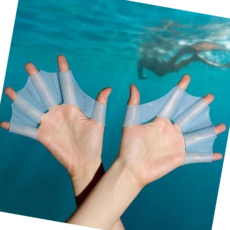 보조용품 손가락 물갈퀴 오리발 수영장비 실리콘 속도상승 4P, 블루 1+1