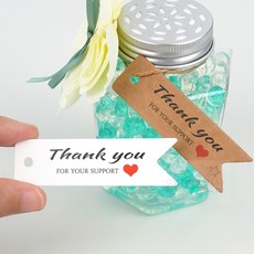 생활모아 Thank you 하트 종이라벨 10P 옷라벨, 브라운