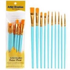 顏料調色盤 調色盒多功能三合一洗笔筒美术水彩油画笔调色盒丙烯颜料清洗套装, 10支紫色油画笔