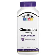 21st Century 시나몬 플러스 크로뮴 2000mg 베지 캡슐 120정(캡슐 1정당 500mg), 21stCentury시나몬플러스크로뮴2000mg베지, 1개, 120정