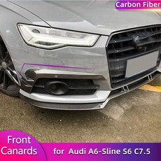 아우디 A6 S라인 S6 C7.5 세단 15-18 레이싱 프론트 카나드 핀 바디 키트 FRP 자동차 앞 범퍼 안개등 커버 트림 카본 파이버 호환