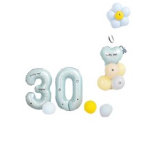 百日宴氣球裝飾套餐 30天套餐, 30天套餐 藍色系, 1套
