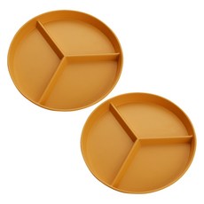 3칸 원형 디저트 쟁반, 2번 옐로우, 2개