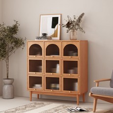 北歐實木書櫃格子儲物櫃展示櫃現代置物架客廳收納櫃子美式鬥櫃 格子櫃 書架 收納櫃 儲物櫃 落地置物架 組閤書櫃 PJKI, 橫12格胡桃木色, 1個
