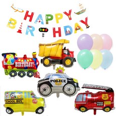 올리브파티 자동차 풍선 가랜드 생일파티용품 세트, 혼합색상