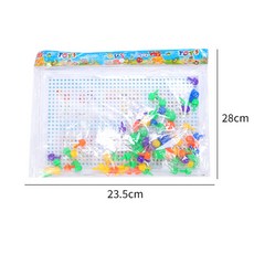 創意蘑菇釘玩具拼插板組合 幼兒園巧巧釘拼圖 蘑菇釘組合拼插板玩具, 1個, OPP袋塑膠蘑菇釘套裝