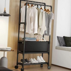 이동식 행거 다용도 시스템 수납 조립식 행거 철제 옷장 계절 간이, 화이트, 화이트