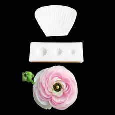 CS215 미나리 꽃 꽃잎 FONDANT SUGAR MOLD 사이드 더블 SUGARCRAFT CLAY RANUNCULA 케이크 VEINER 꾸미기, M2138