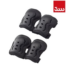 삼천리자전거 SPS155 아동용 자전거 보호대 무릎/팔꿈치보호대, 1세트, 블랙
