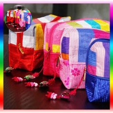 찜질방 전통누비 화장품 파우치x2개(색상랜덤발송)