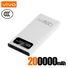 샤오미 호환 보조배터리 초고속 충전 200000mAh 대용량 휴대용 외장 배터리 모바일 전원 호환 120W, 04 White 200000mAH