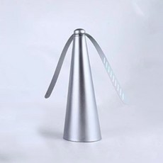 露營中毒本鋪 蚊蠅驅趕器 USB電池兩用 360度軟葉片 餐桌戶外適用 銀色