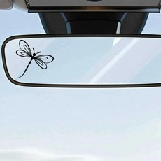 백미러 스티커 애호가 자동차 선바이저 미러 후방 거울, 1개, 2. 검정색