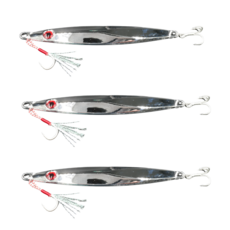 아연 합금 슈퍼 크롬 메탈 지그 10g~120g 삼치 농어 갈치 부시리, 3개, 40g, 슈퍼크롬