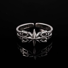 TT 戒指男 新日系復古八芒星騎士暗黑風八角星芒指環ins嘻哈龐克風