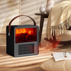 실내 휴대용 불멍 벽난로 온풍기 PTC 히터 난로 (KC인증완료)