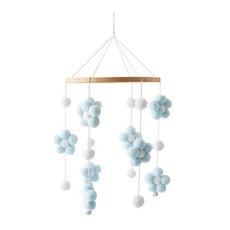 QDY 보육 유모차 유모차 침실 유모차 용 유아용 침대 모바일 교수형, 19.6cmx47cm, 면과 나무, 파란색, 1개