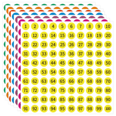 7색 세트 1~100 숫자 넘버링 스티커 700pcs, 7색혼합(S1448) 700개입, 1세트