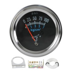 JDMSPEED 7-153 오일 압력 게이지 키트 0-100 PSI 핏 12V DC 크롬 블랙