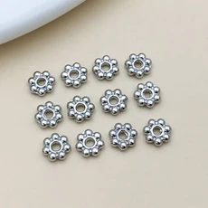 10/20/30pcs 18K 골드 도금 눈송이 스페이서 비즈 여성 DIY 쥬얼리 목걸이 액세서리 만들기, 06 T544Platinum5.5mm, 02 10pcs