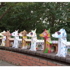 대형 박스 강아지 만들기 2종 택1 노인미술치료, 2. 흰색 삽살개 만들기