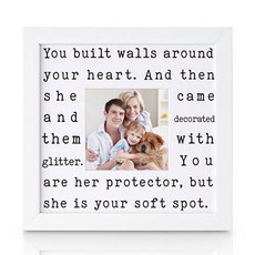 THYGIFTREE 재미있는 소녀 아빠 아빠 아내의 딸을 위한 선물 첫 아빠 남편 베이비 샤워를 위한 푸시 선물 감성적인 기념품 그림 액자, THYGIFTREE 재미있는 소녀, 아빠, 아빠, 아내