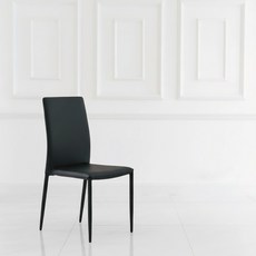 미코퍼니처 포렌 가죽 식탁의자 책상의자 화장대 스툴 심플, 1개, 블랙