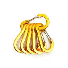 6/12pcs 야외 캠핑 멀티 도구 등산 버클 철강 작은 Carabiner 낚시 액세서리 Dropshipping, 07 6pcs Gold